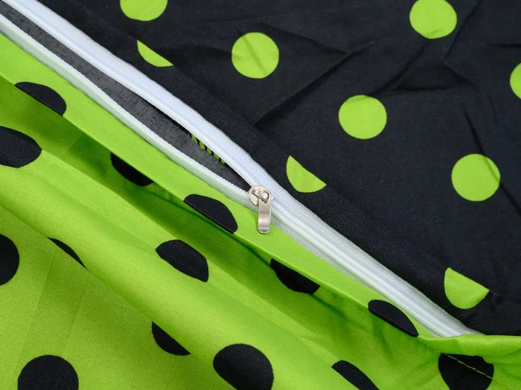 Lenjerie de pat din bumbac COLAM verde-negru Dimensiune lenjerie de pat: 70 x 90 cm | 140 x 200 cm