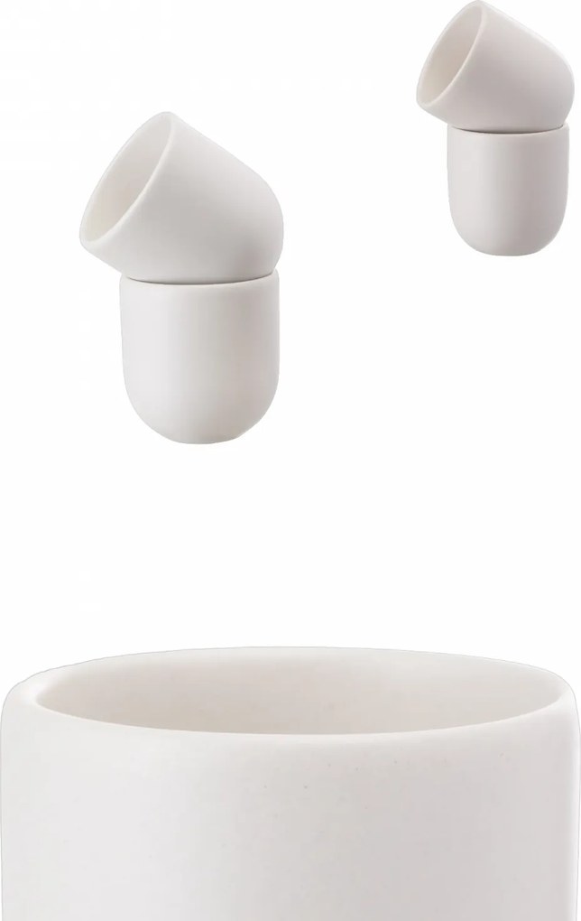 SET 2 PAHARE CAFEA NOVUM ALB MAT (1 PAHAR 150ML, 1 PAHAR 75ML)