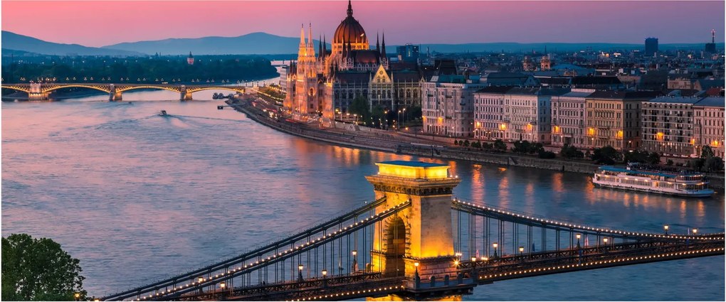 Tablou - Panorama orașului Budapesta, Ungaria (120x50 cm)