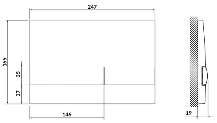 Clapeta actionare rezervor wc crom lucios Cersanit Opti A2