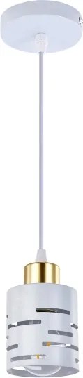 Lustră suspendată pe cablu ELEN 1xE27/35W/230V alb/auriu