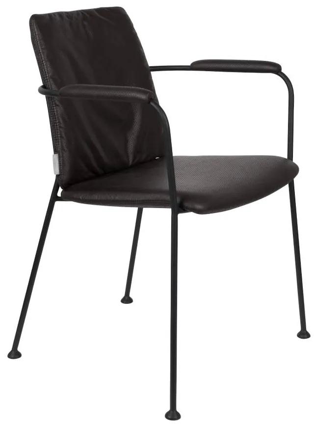 Set 2 scaune cu manere poliester negru si metal Fab