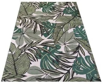 Covor bej-verde cu motiv de frunze Lăţime: 200 cm | Lungime: 270 cm
