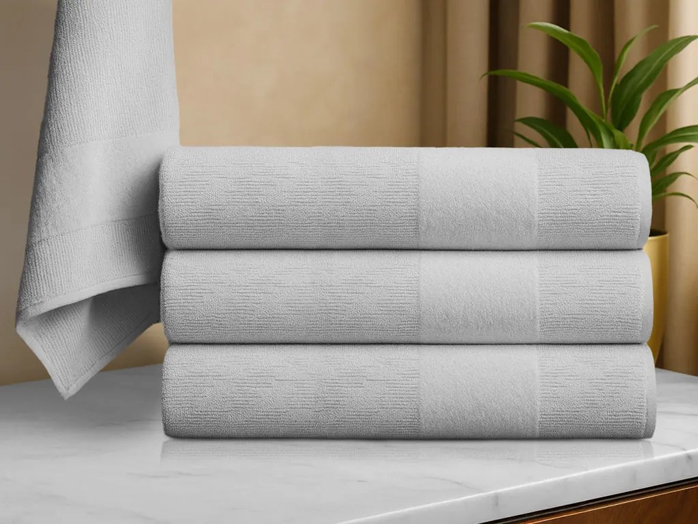 Prosop baie CARRARA 70x140 cm gri deschis, 100% bumbac