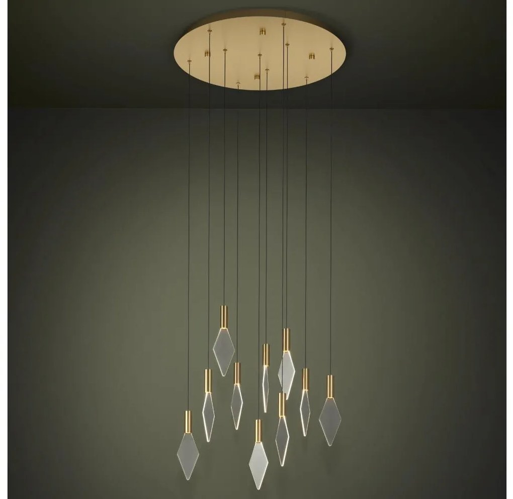 Lustră LED dimabilă pe cablu Eglo 390359 MIRADOR 10xLED/3W/230V d. 58 cm auriu