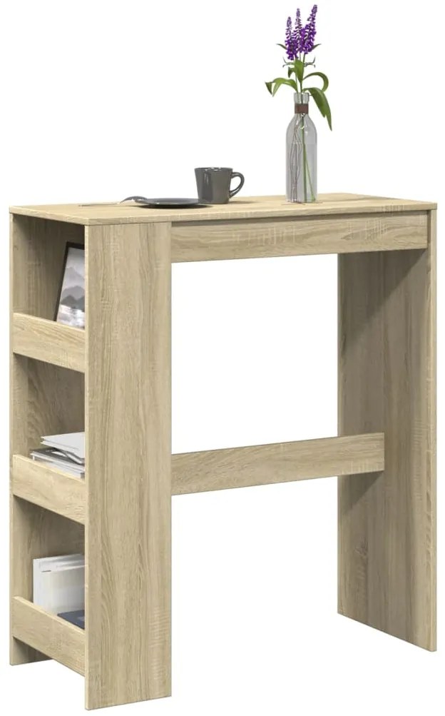 vidaXL Masă bar cu rafturi stejar sonoma 90x40x103,5 cm lemn prelucrat