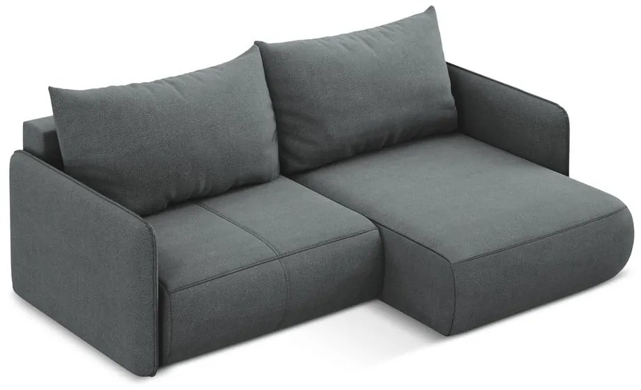 Colțar gri extensibil/cu spațiu de depozitare (cu colț pe partea dreaptă) Nanea – Makamii