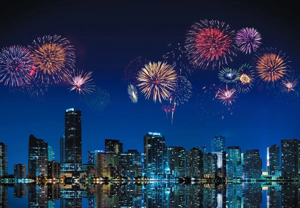 Fototapet - Focuri de artificii în Miami (147x102 cm)