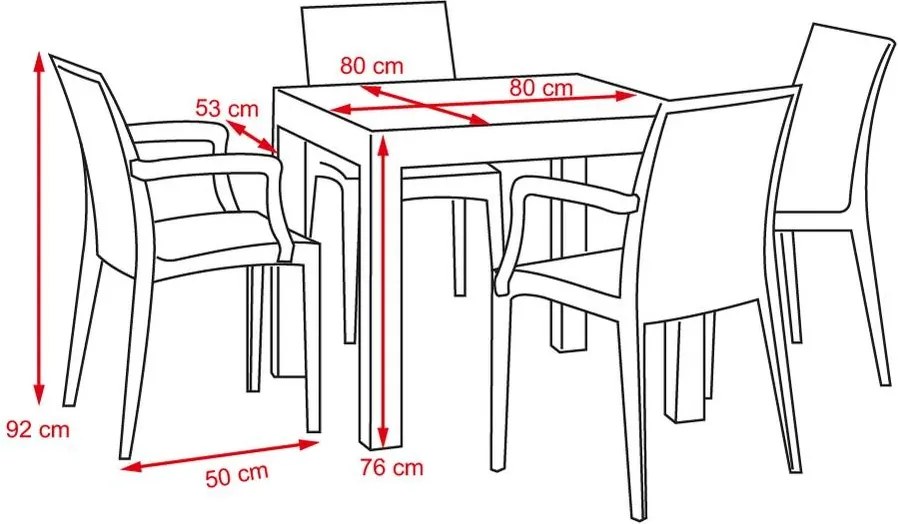 Set mobilier de grădină 5 piese Avenberg NATURA - Negru