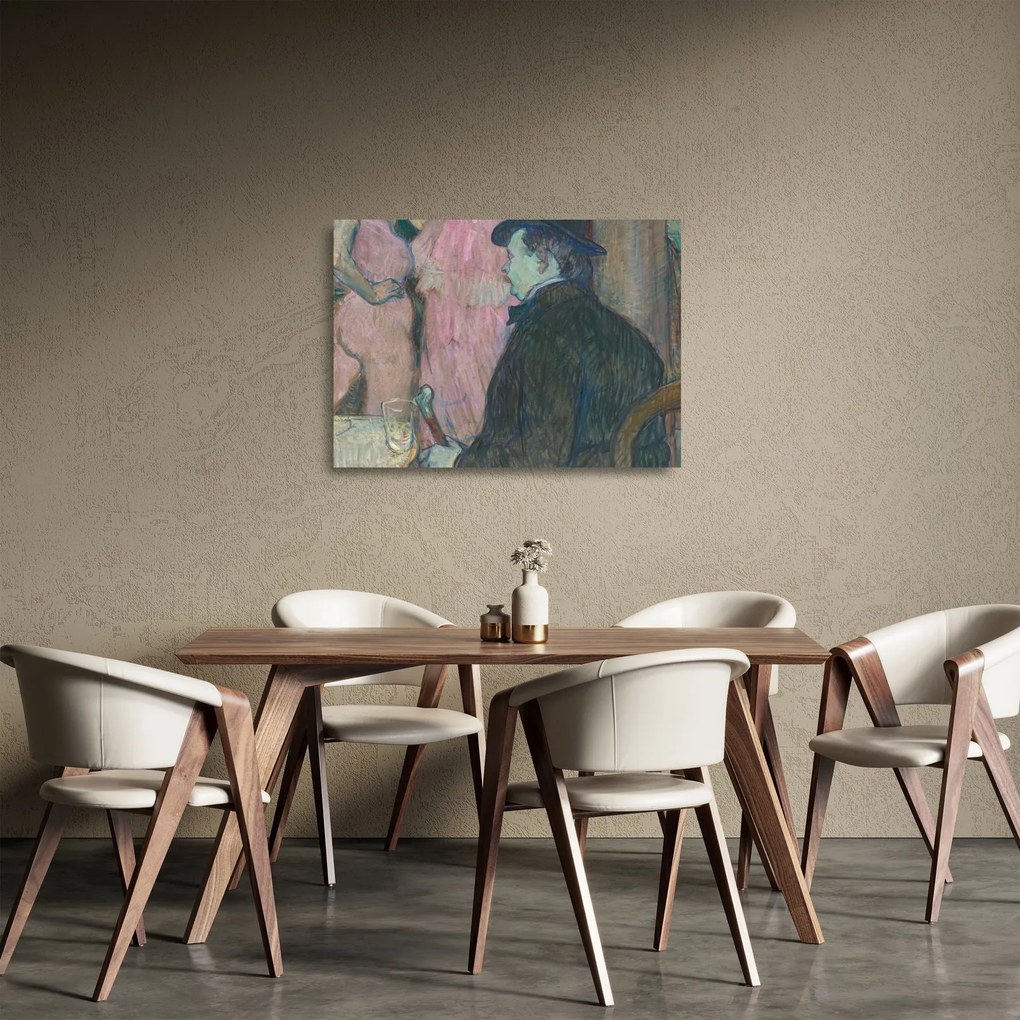 Tablou pe sticlă - Henri de Toulouse-Lautrec, Maxime Dethomas, reproducere (70x50 cm)