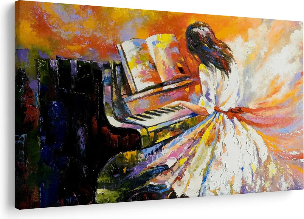 Tablou - Femeia cântând la pian (90x60 cm)