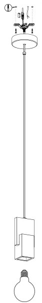 Eglo 99531 - Lustră suspendată pe cablu LOBATIA 1xE27/40W/230V