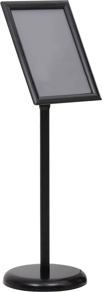 vidaXL Suport de afiș A4 cu picior, negru, aliaj de aluminiu