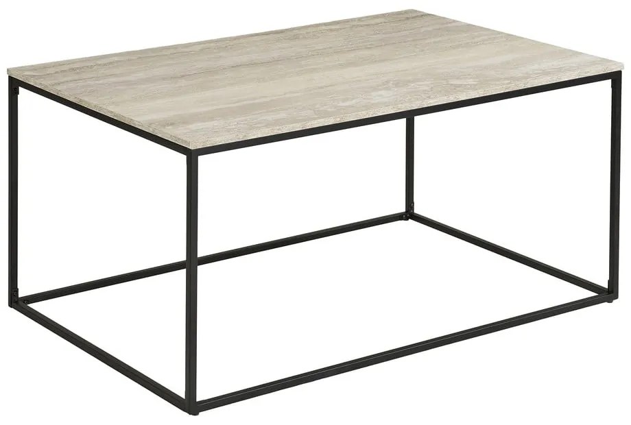 Măsuță de cafea neagră/bej cu aspect de piatră 60x90 cm Vita – House Nordic