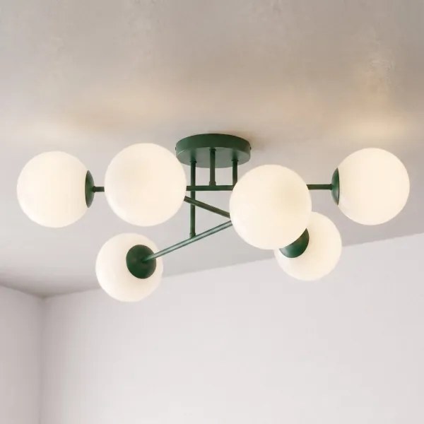 Lustră aplicată ROMA 6xE14/10W/230V verde