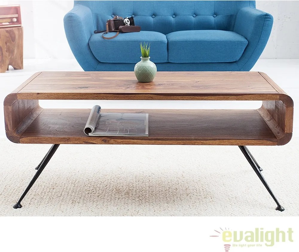 Masuta eleganta din lemn masiv Alpha 100cm Sheesham A-37512 VC