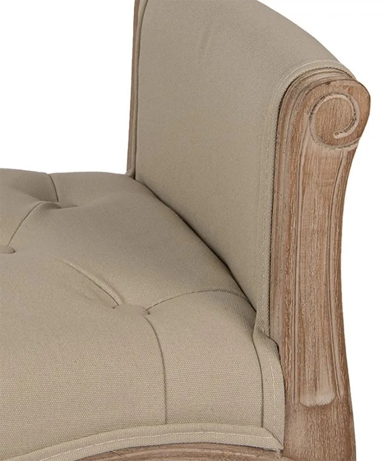 Bancheta shabby chic cu brate laterale, bej, stofa