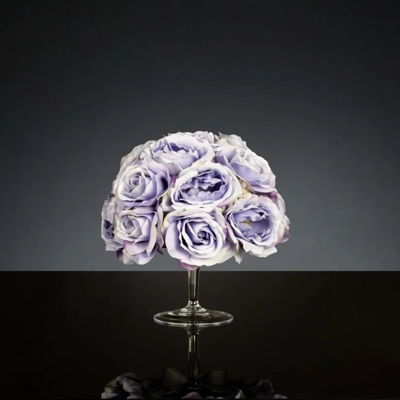 Aranjament floral mic decor festiv design LUX STAND LILAC ROSES