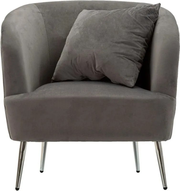 Fotoliu gri cu tapițerie din catifea Silvery – Mauro Ferretti