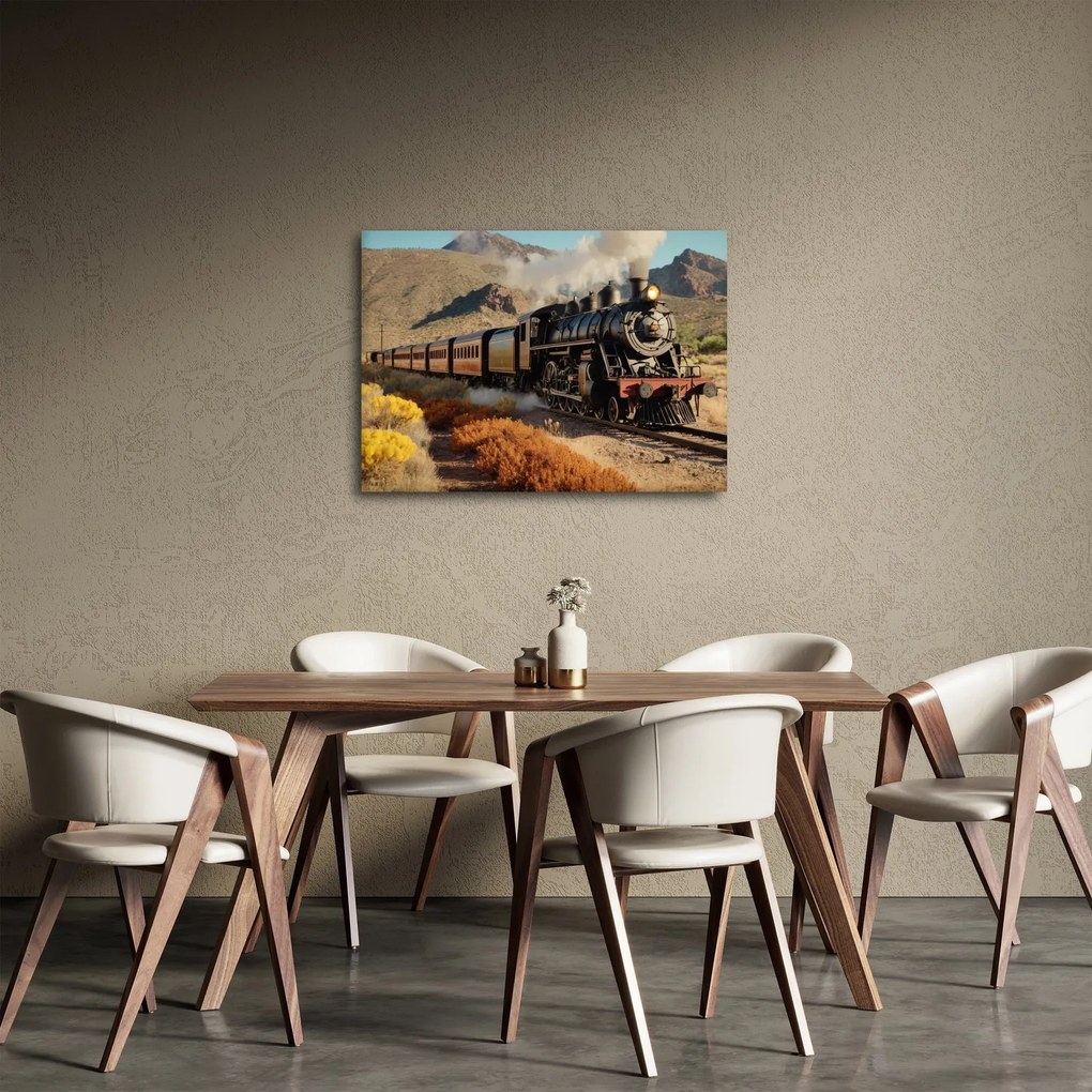 Tablou - Locomotivă cu aburi (70x50 cm)