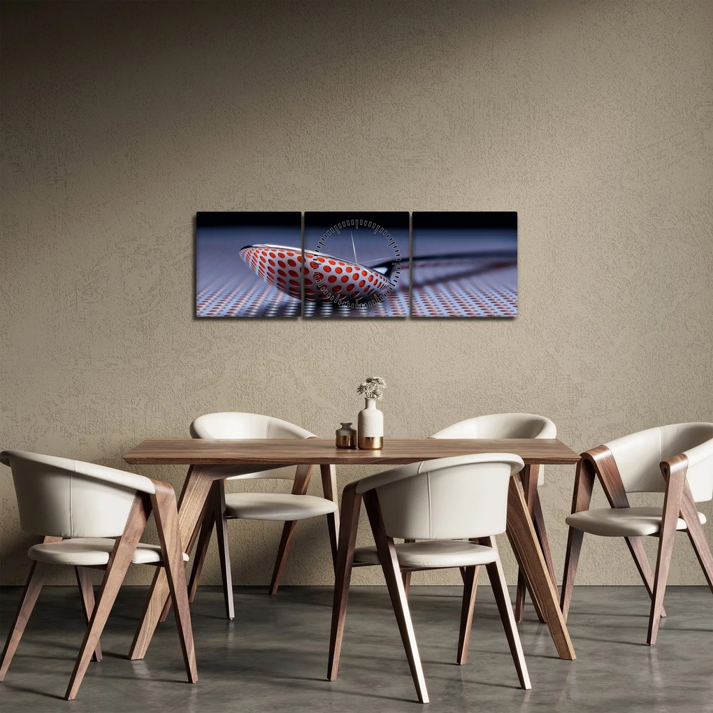 Tablou cu oglindire (cu ceas) (90x30 cm)