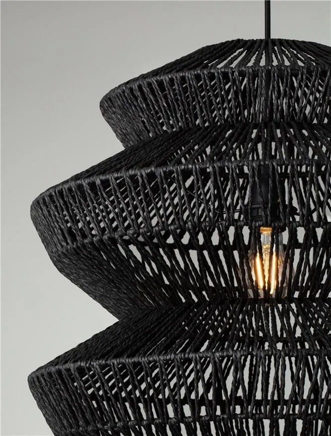 Lustra/Pendul design natural NUA negru