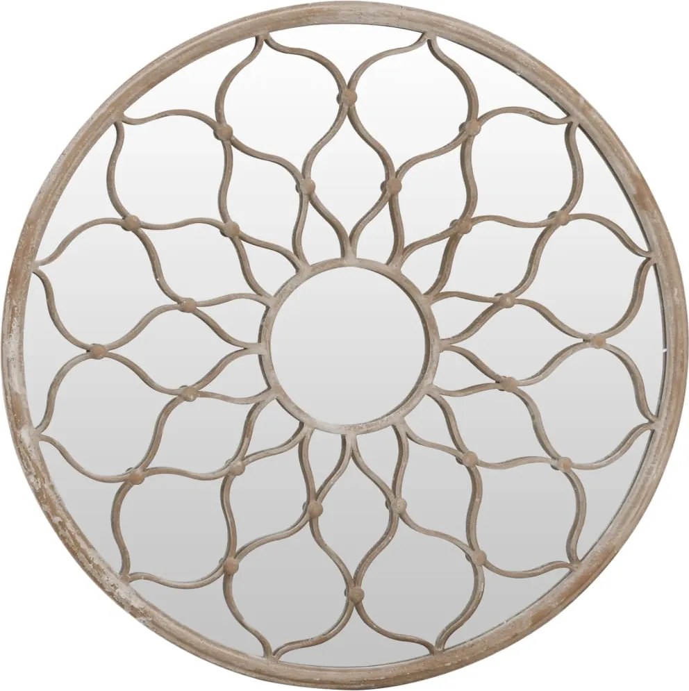 vidaXL Oglindă de grădină rotundă, nisipiu, 60x3 cm, fier, uz exterior