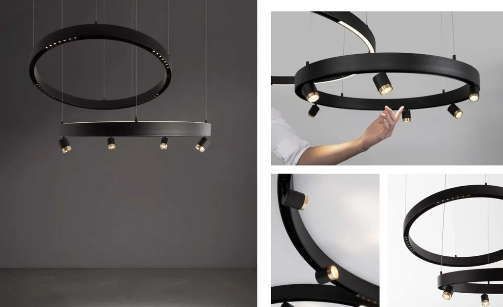 Sistem circular sina magnetica cu iluminat in partea superioara Breda 90cm