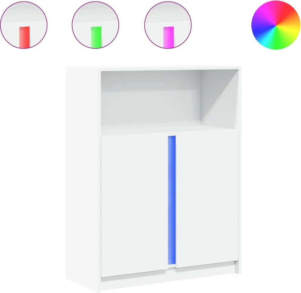 vidaXL Dulap cu LED, alb, 77x34x100 cm, lemn prelucrat