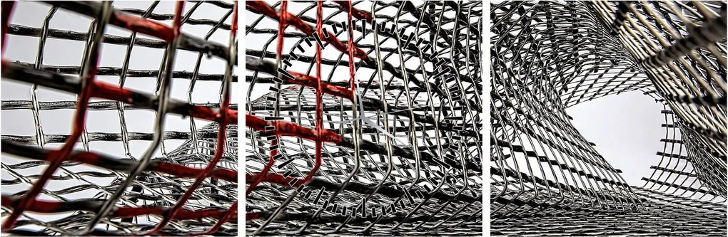 Tablou cu construcție din fier (cu ceas) (90x30 cm)