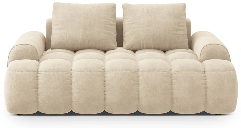 Canapea bej cu tapițerie din catifea 175 cm Linz – Cosmopolitan Design