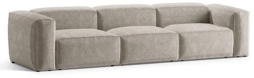 Canapea bej cu tapițerie din catifea reiată 364 cm Bergamo – Cosmopolitan Design