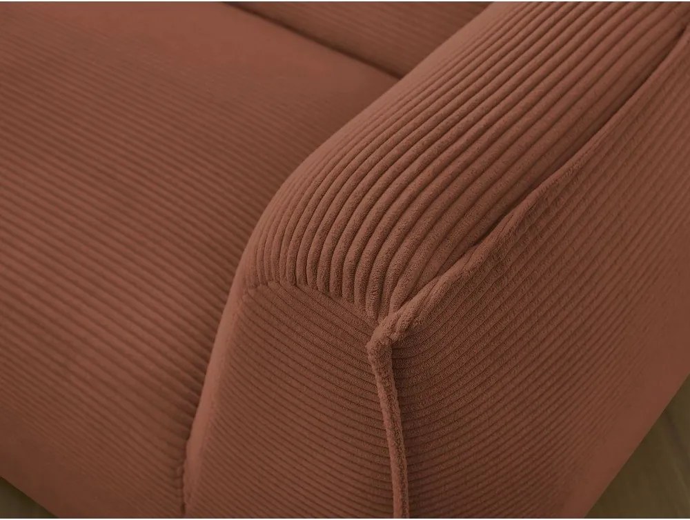 Canapea portocalie cu tapițerie din catifea reiată 242 cm Giorgia – Bobochic Paris