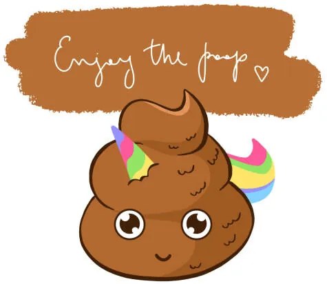 Ilustrație Cute funny quote Enjoy the poop with unicorn emoji, Yana Kalashnikova