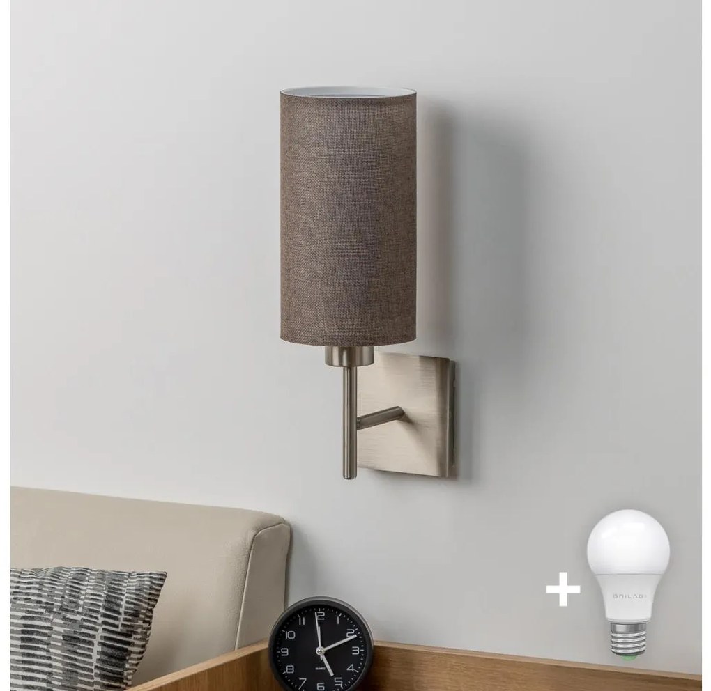Aplică LED Eglo TUNJA 1xE27/60W/230V crom mat/maro