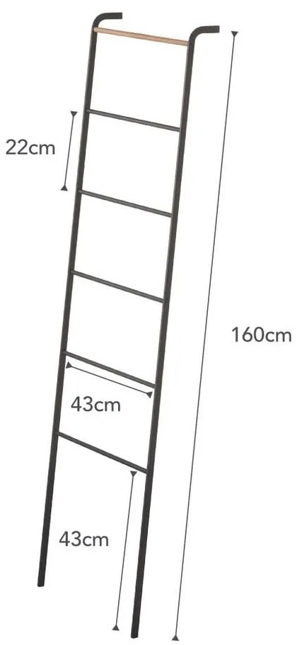 Scăriță decorativă YAMAZAKI Tower Ladder, negru