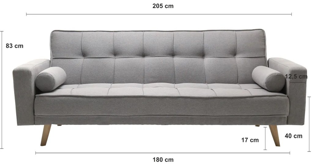 Canapea extensibila bej NESTOR VELVET