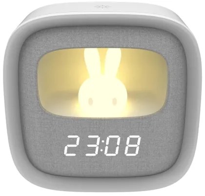 Lampă de noapte LED reglabilă cu ceas BUNNY LED/1,2W/5V 3000K