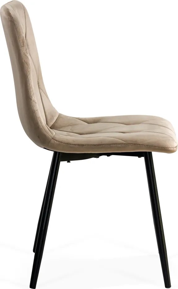 Scaun living din catifea cu picioare metalice BUC 210 bej