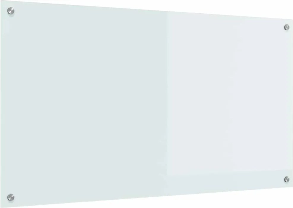vidaXL Panou de bucătărie Alb 110 x 60 cm sticlă securizată