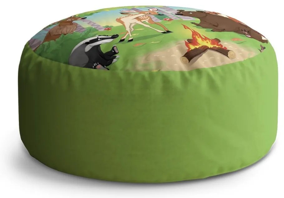 Taburet Circle animăluțe de pădure 2, verde