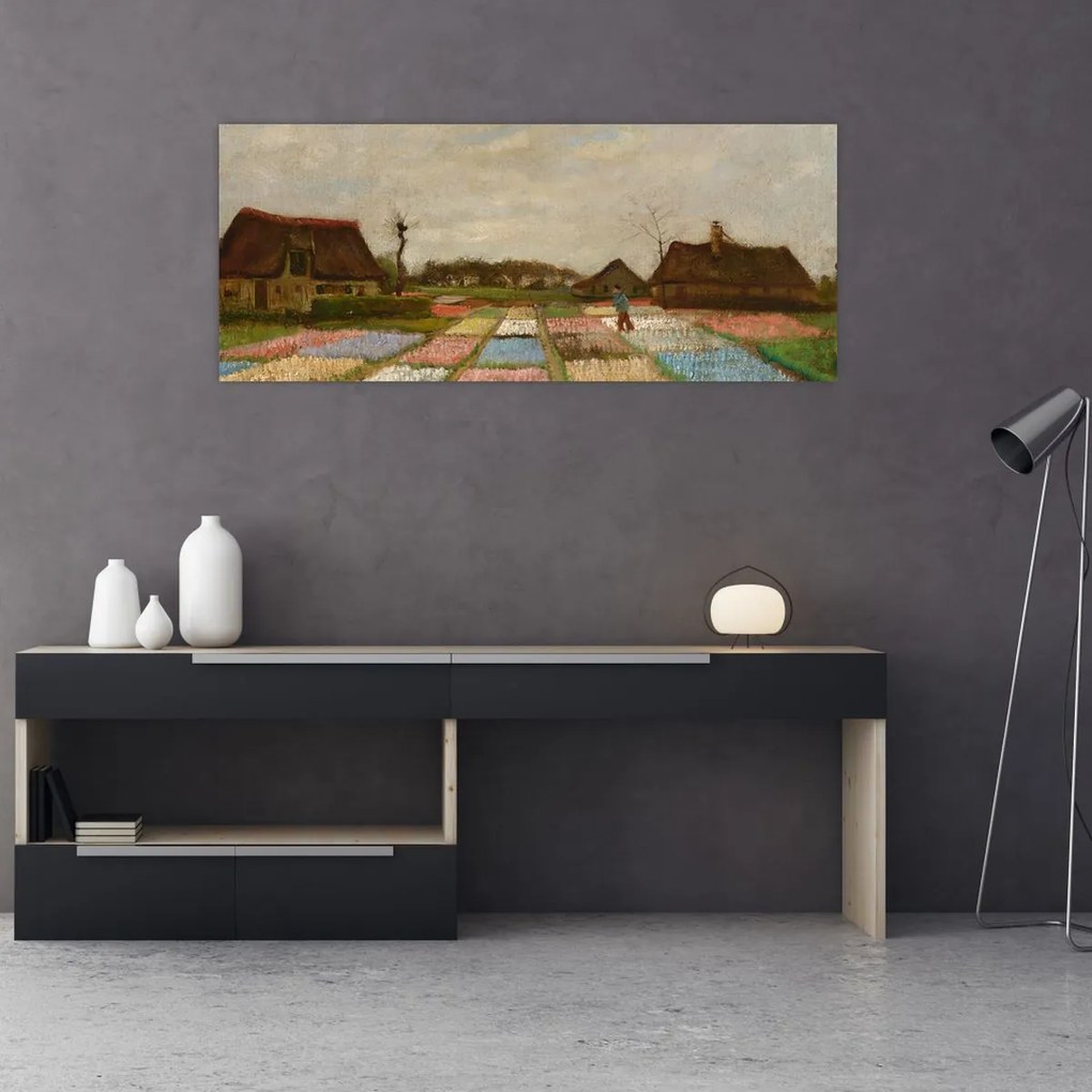 Tablou - Vincent van Gogh, Flower Beds in Holland, reproducere (120x50 cm)