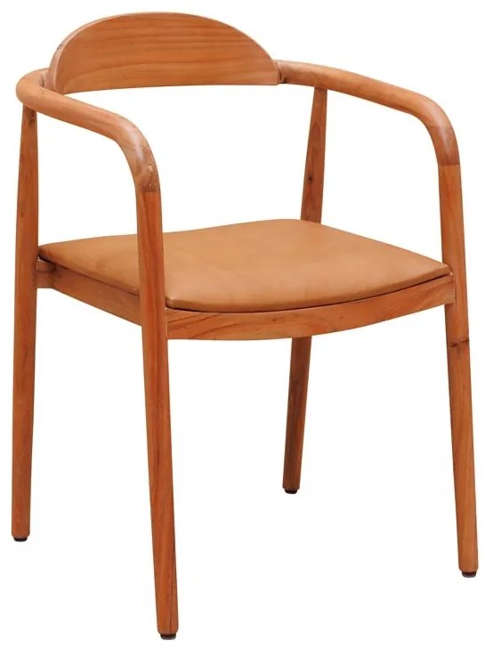 Scaun dining maro din piele naturala si lemn masiv de salcam, Khezia