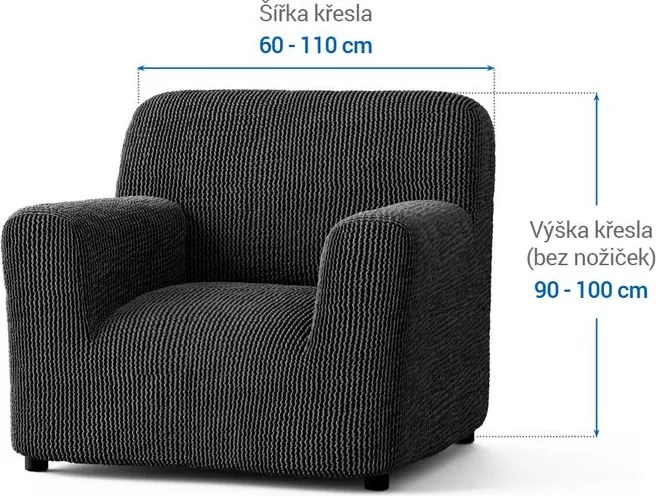 Gaico Huse bielastice COSTINA antracit fotoliu (l. 60 - 110 cm)