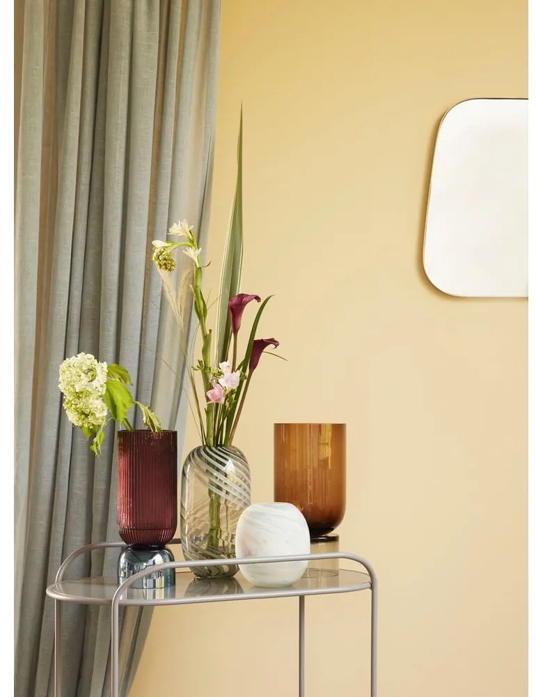 Vază din sticlă Hübsch Smoked, înălțime 28 cm, gri