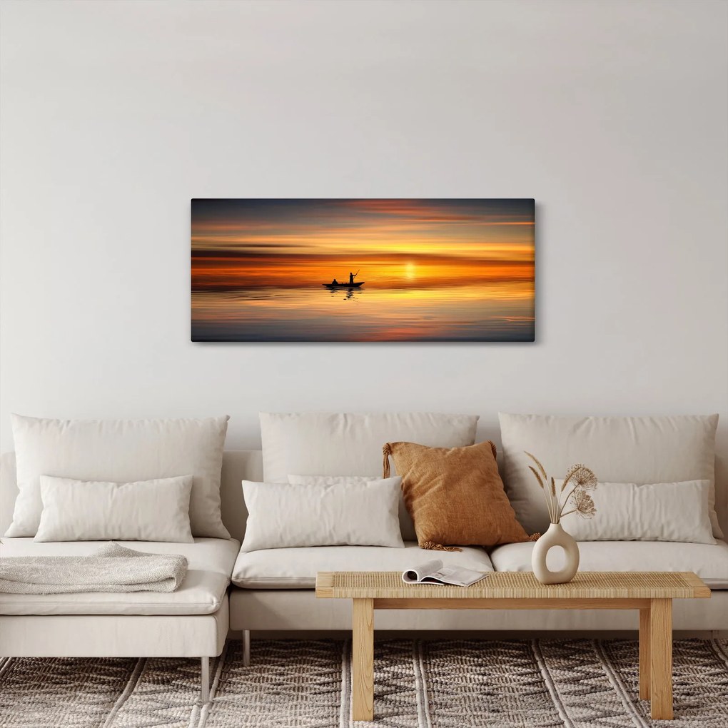Tablou - cu barca (120x50 cm)