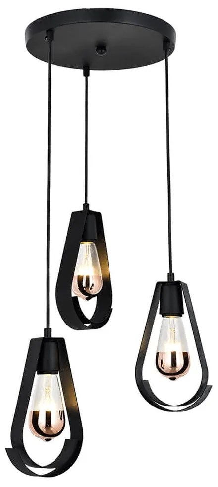 Pendul Elias 3 brate, 3xe27, 60 w, negru