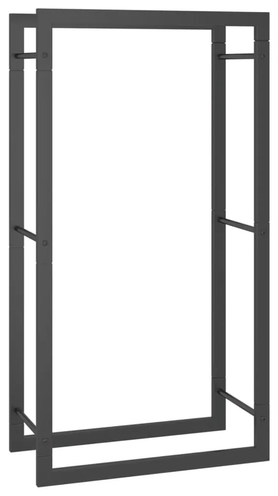 Suport pentru lemne de foc, negru mat, 50x28x94 cm otel