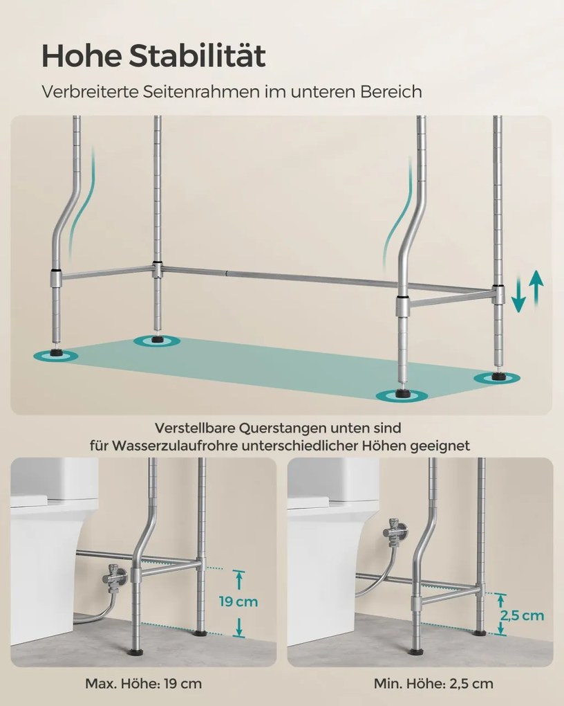 Raft baie WC Songmics Gri 83x30x179 cm