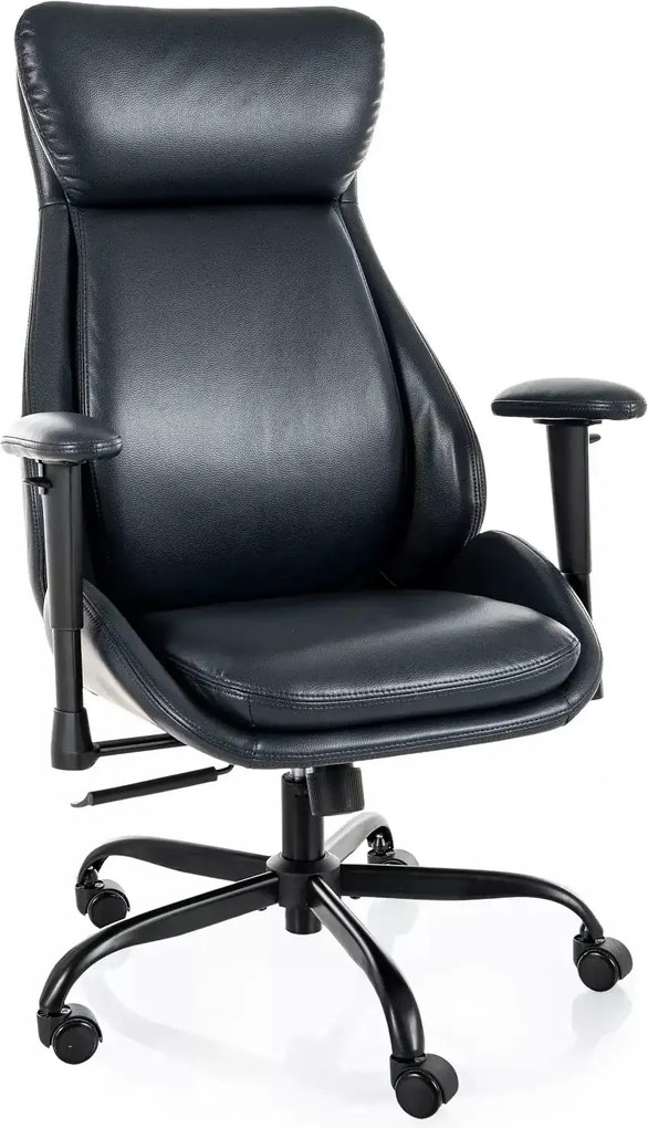 Scaun birou Q-092, negru, piele ecologică, 70x47x110 cm